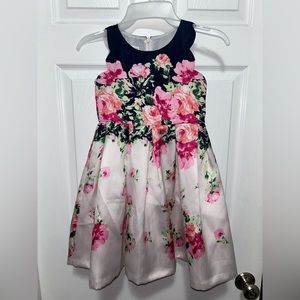 Girls Bonnie Jean Floral Pattern Fancy Dress - Like New
